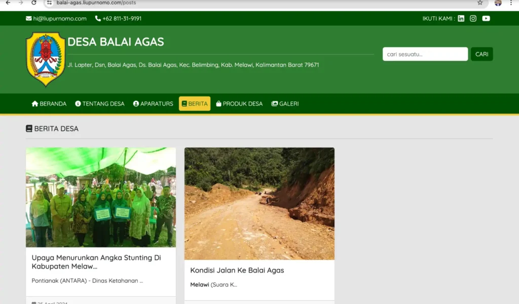 Tampilan Web Website Desa
